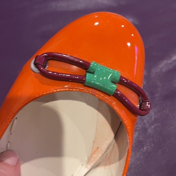 Orange patent leather slides - Picture 4 of 4